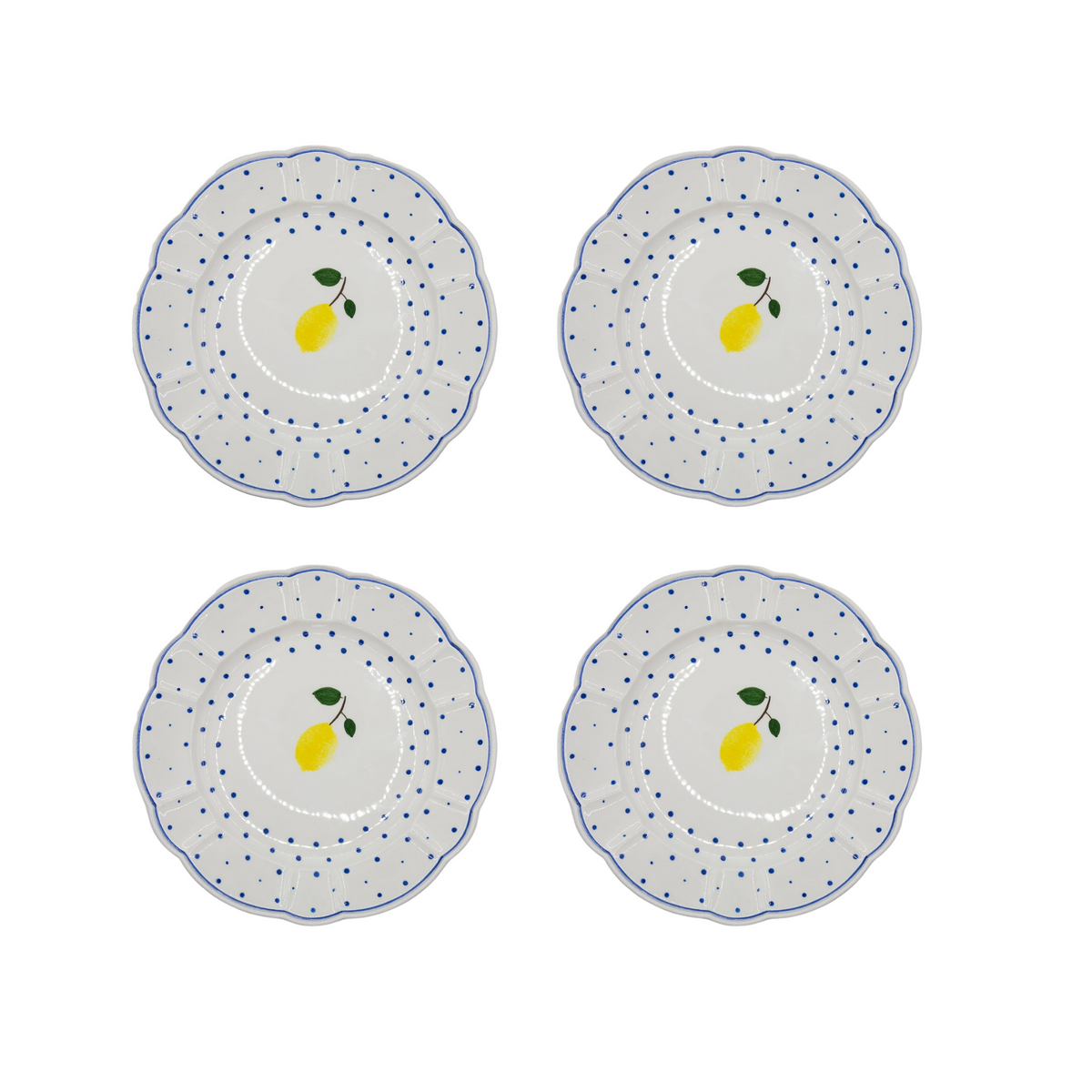 Tutti Frutti Polka Dot Dinner Plate, Lemon, Set of – Skye