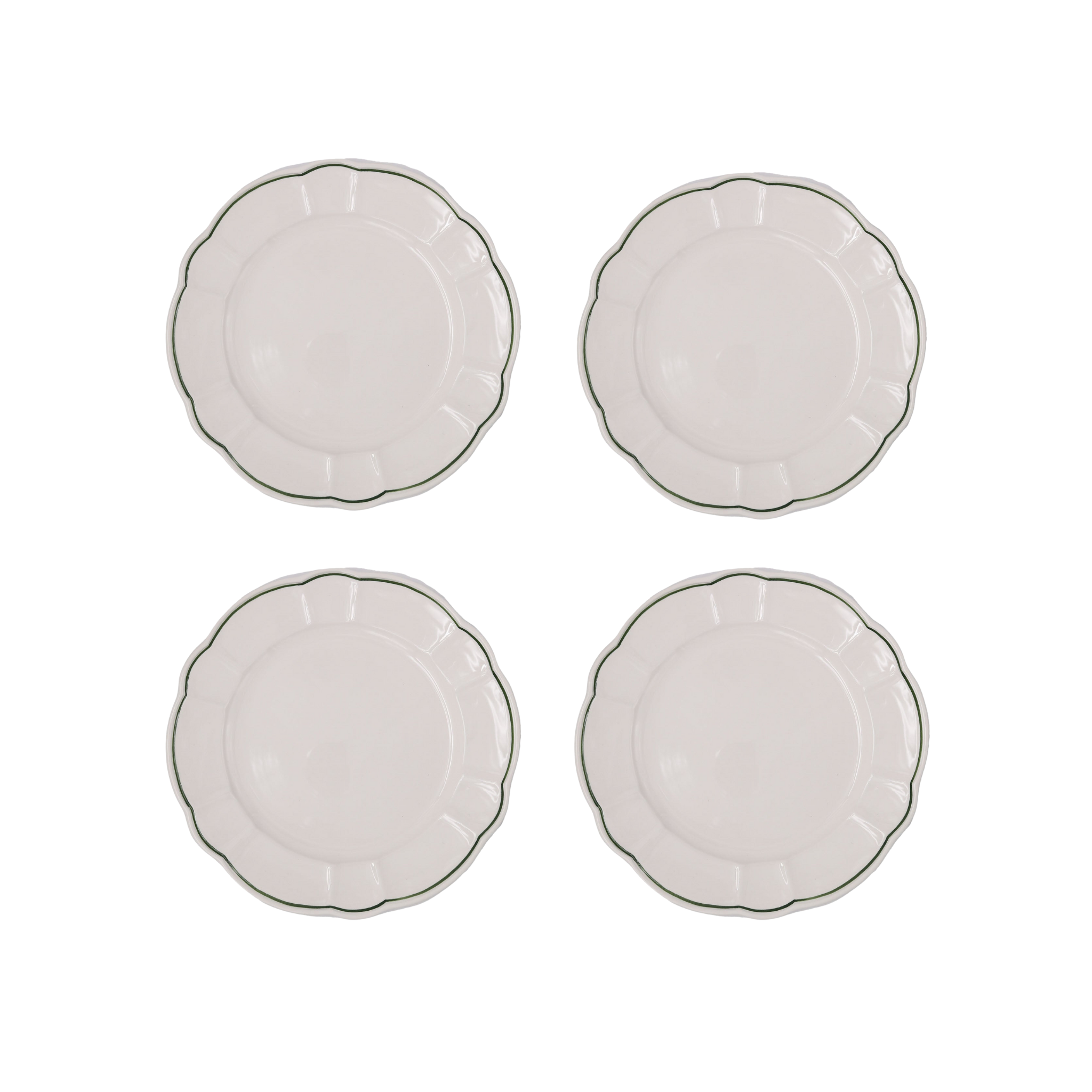 Romilly Dinner Plate, Green, Set of 4 - Skye McAlpine Tavola