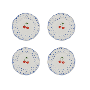 Tutti Frutti Polka Dot Side Plate, Cherry, Set of 4 - Skye McAlpine Tavola