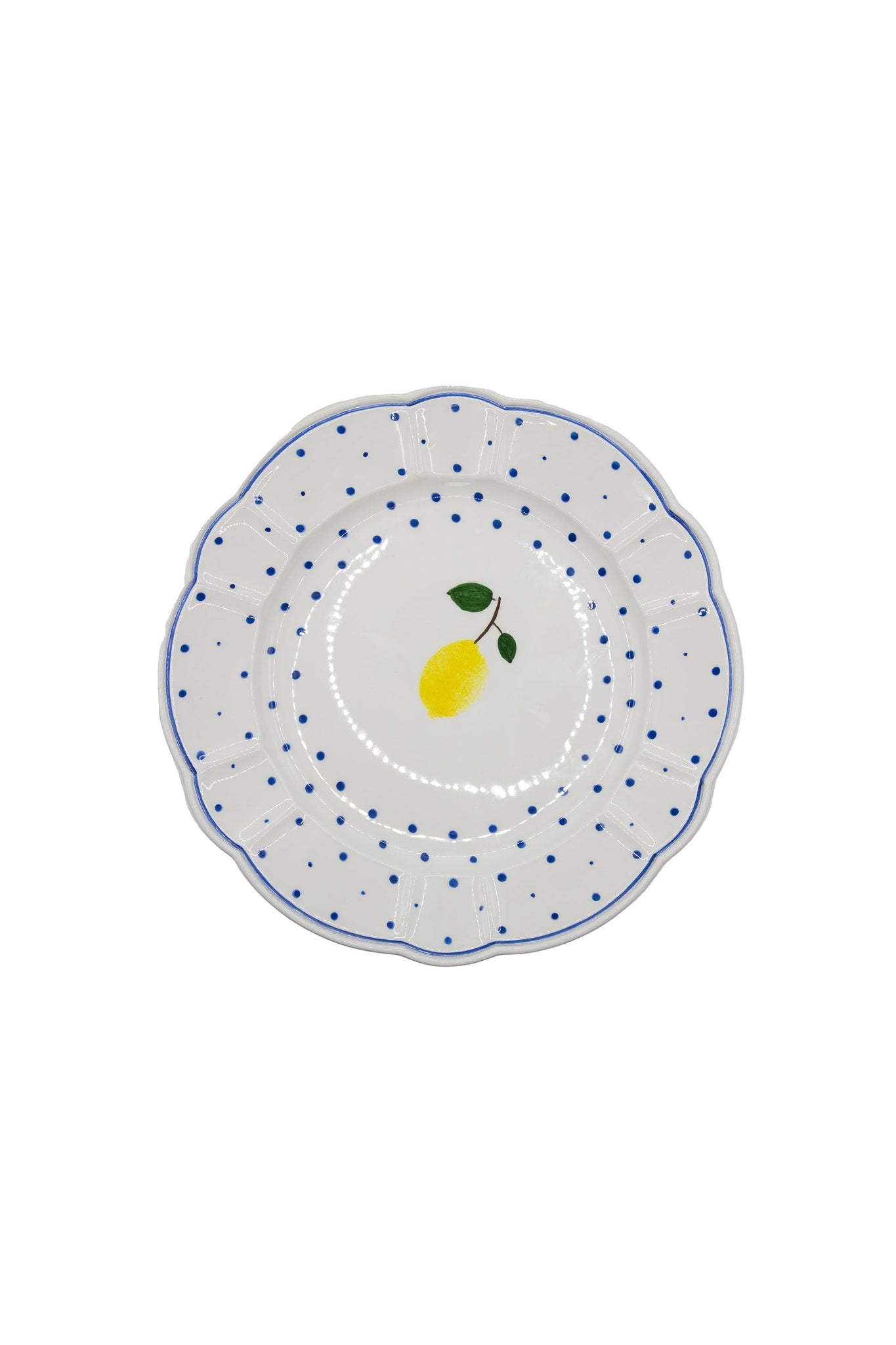 Tutti Frutti Polka Dot Dinner Plate, Lemon - Skye McAlpine Tavola