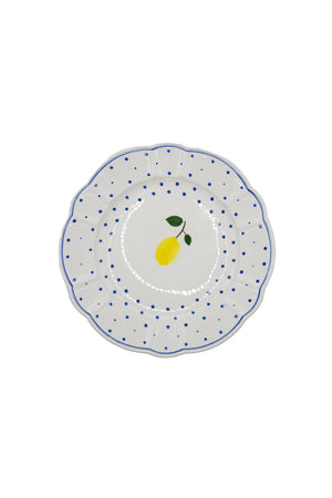 Tutti Frutti Polka Dot Dinner Plate, Lemon - Skye McAlpine Tavola