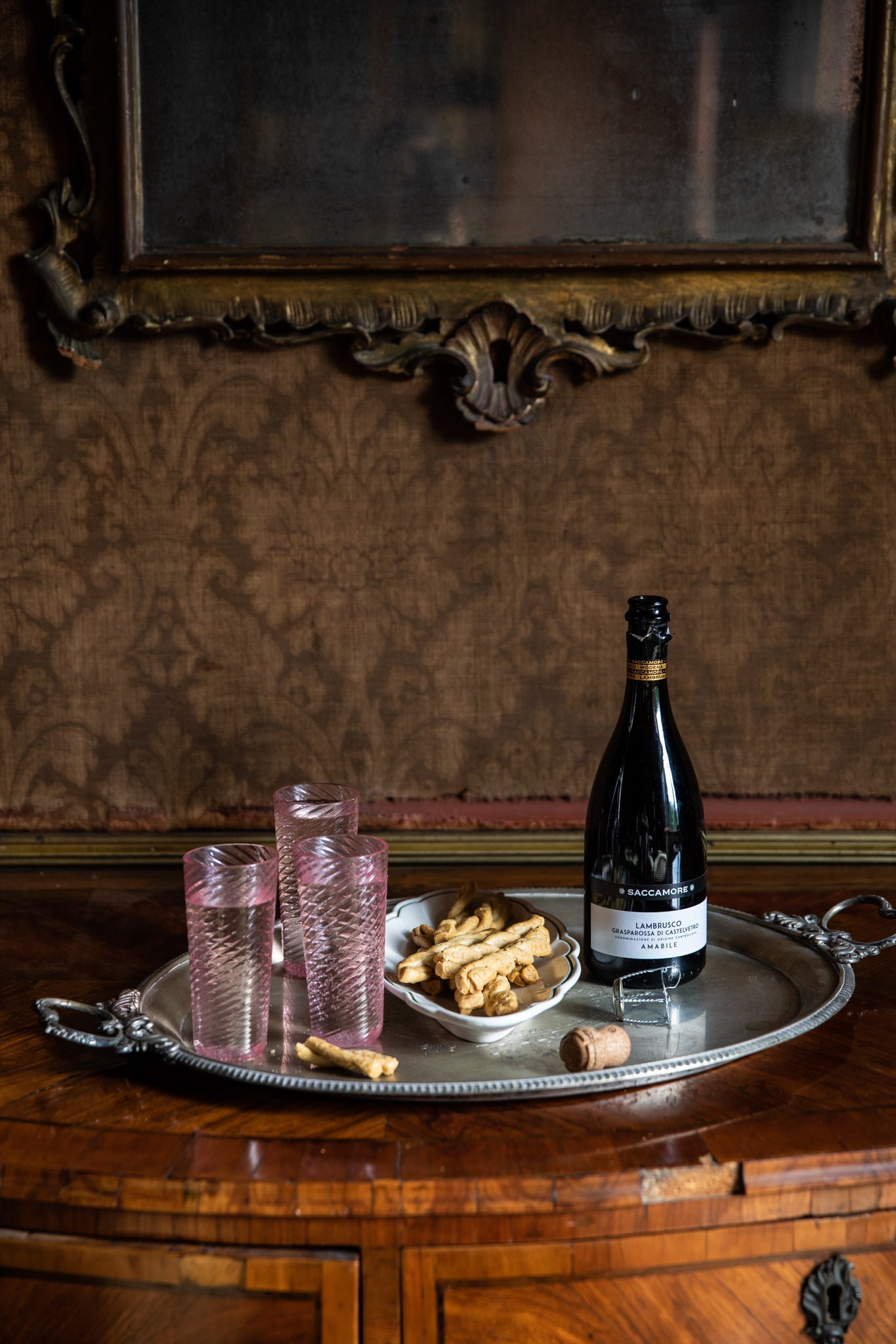 Zephyr Champagne Glass, Cranberry - Skye McAlpine Tavola