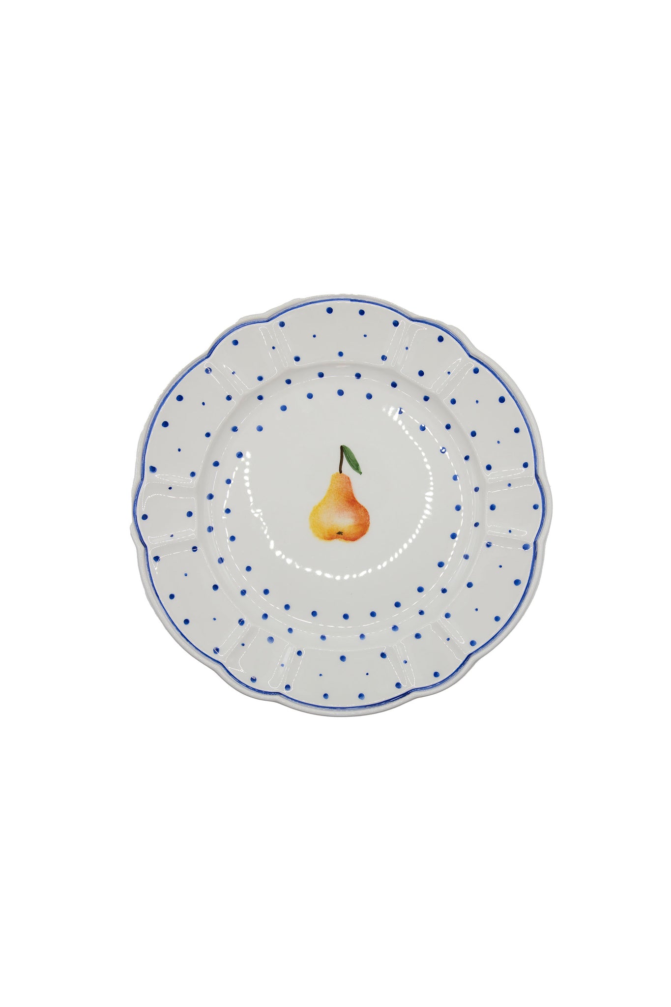 Tutti Frutti Polka Dot Dinner Plate, Pear - Skye McAlpine Tavola