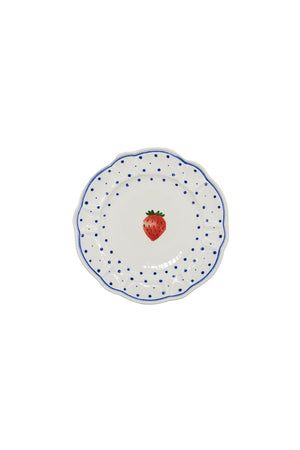 Tutti Frutti Polka Dot Side Plate, Strawberry - Skye McAlpine Tavola