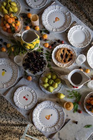 Tutti Frutti Polka Dot Dinner Plate, Lemon - Skye McAlpine Tavola