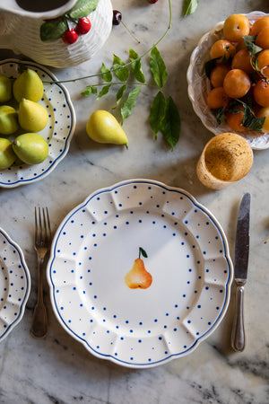 Tutti Frutti Polka Dot Dinner Plate, Pear - Skye McAlpine Tavola